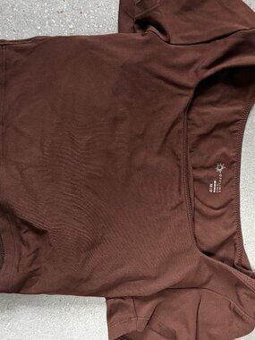 Aerie OFFLINE Brown Cropped Active Tee XS